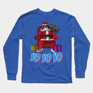 African American Santa Claus Christmas Long Sleeve T-Shirt